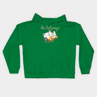 I'm Helping - Fat Cat - cute FF14 illustration for the holidays Kids Hoodie